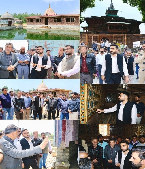 Heritage conservation scheme:  DC Sgr inspects renovation works on Vicharnag Temple, Khankah-e-Naqshband Sahib (RA)