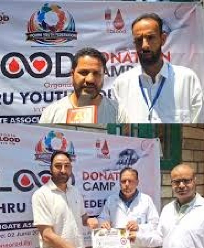Mega Blood Donation Camp Held at Handwara